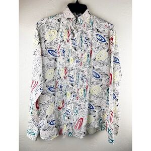 Vintage L &M Formals Shirt Men's Medium Tuxedo Style Outrageous Multicolored S5